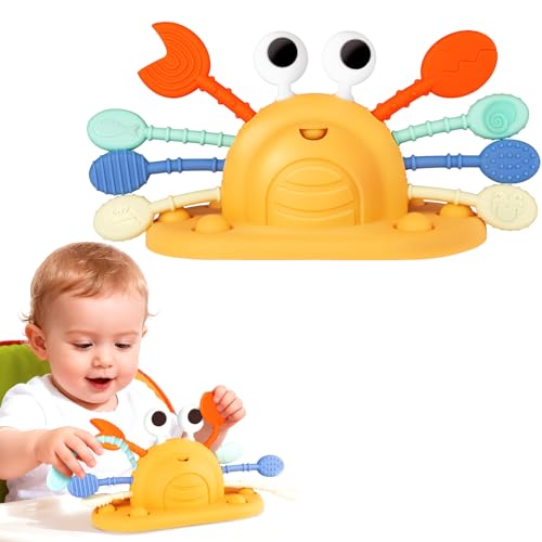 VoMii Baby Toys Silicone with Suction Cup for High Chair Toddler Sensory Toys for 12 Month, Montessori Sensory Activity Toys for 1-3 Year, Pull String Toy for Infant Toddlers Gift