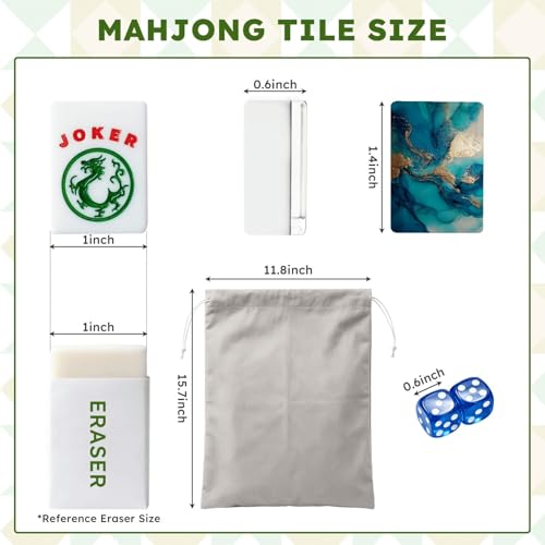 Juego de Mahjong Americano con 166 fichas y bolsa miniatura 2