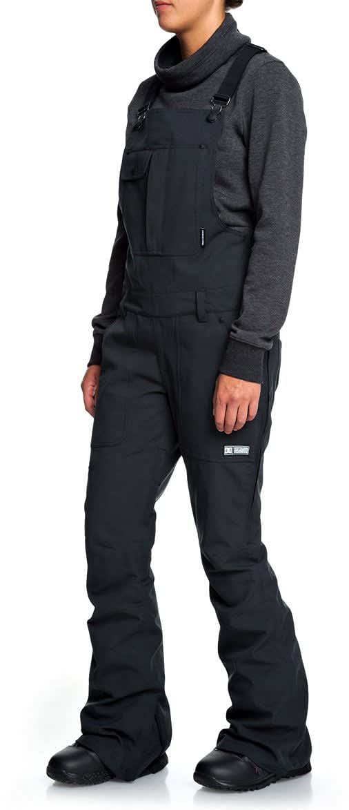 DC Collective Bib Snowboard Pants Womens Sz XS Bio Wash Black