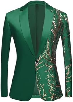 Herencolbert met pailletten, glitter, glanzende carnavalsblazer, slim fit, elegant colbert met één knoop, voor lente en herfst, vrijetijdsjas, business, bruiloft, kostuumjas, A-zwart, M