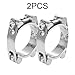2Pack T-Bolt Hose Clamps, Stainless Steel Double-Head Heavy Duty Adjustable Clamp for Automotive, Plumbing & Industrial Pipes(30-40mm)