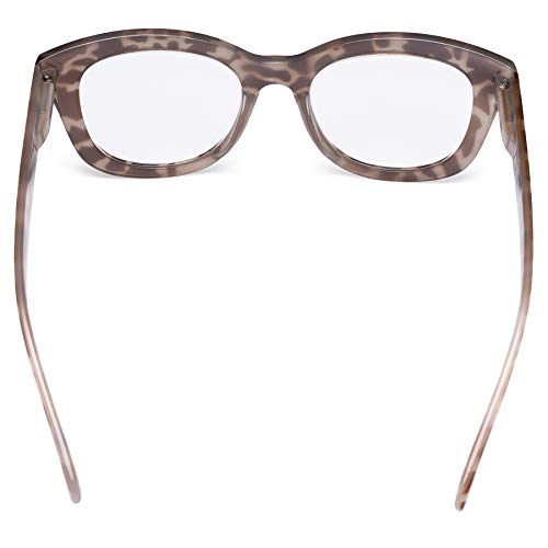 eyekepper Ponadgabarytowe damskie okulary do czytania - okulary do czytania w stylu retro - brązowa/żółwia ramka +4.00