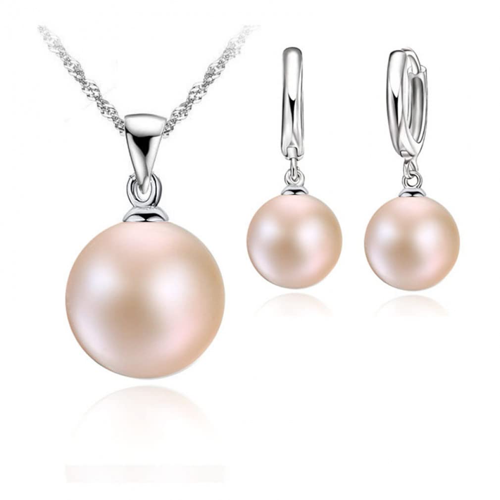 Bijoux en perles d'eau douce : ensemble naturel collier et boucles pour femme