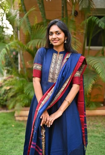 Image of GoSriKi Women's Rayon Viscose Solid Anarkali Kurta with Dupatta
