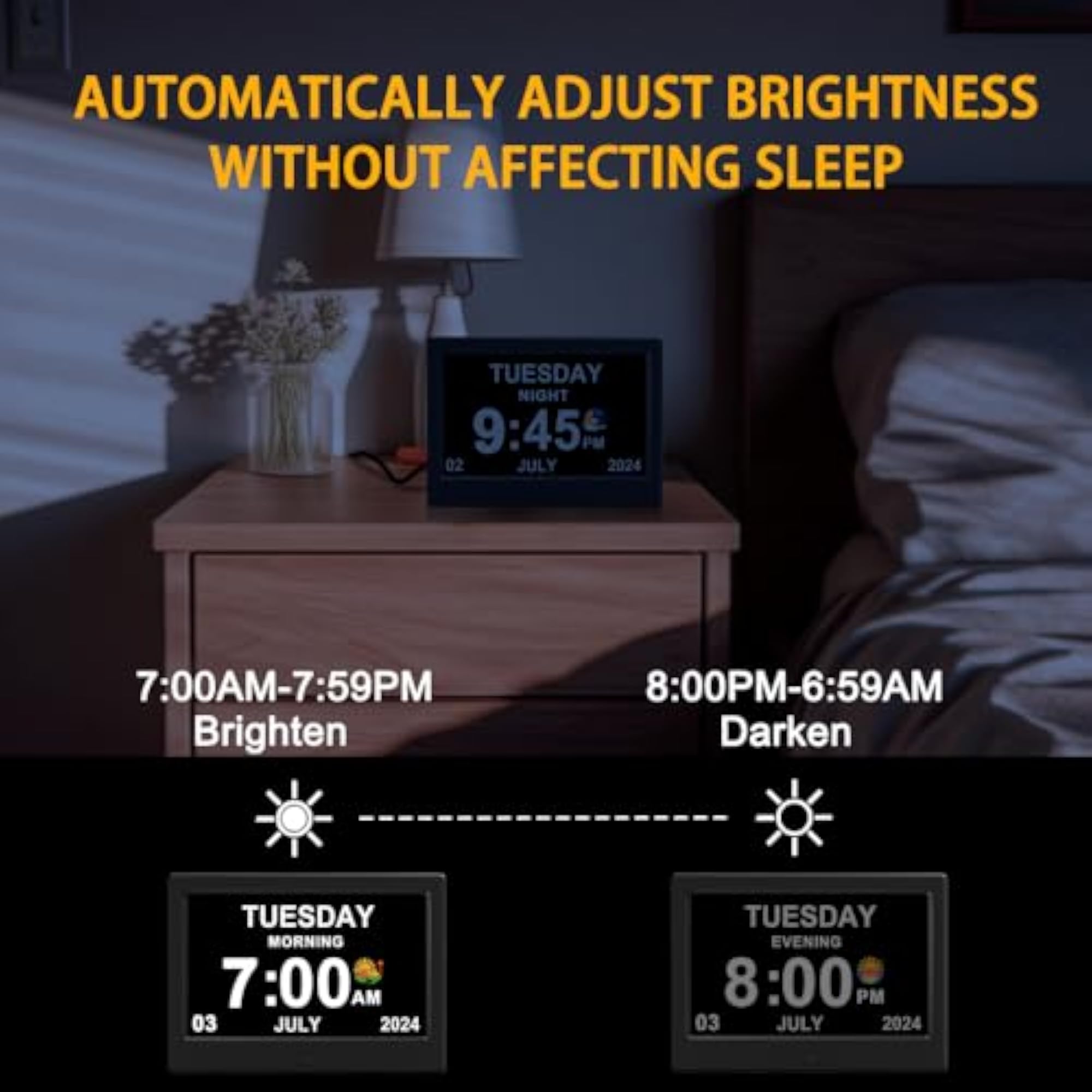 Digital Calendar Alarm Clock with Photo Frame