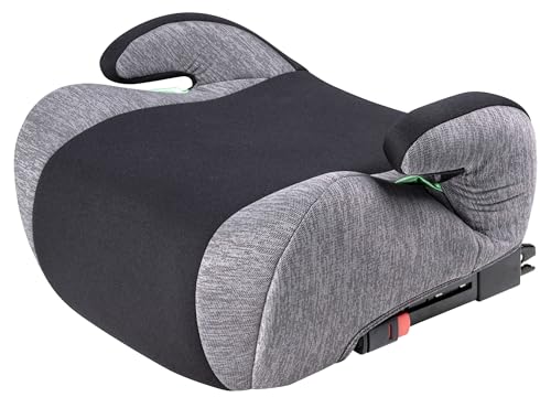 WALSER asiento elevador infantil coche ISOFIX, asiento infantil coche 125-150 cm, asiento elevador infantil coche Raffi última norma 2024 ECE R 129 negro/gris