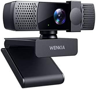 WENKIA 2021 1080p Webcam with Dual Stereo Microphones & Privacy Cover, HD USB Web Computer Camera with Auto Light Correction for Video Conferences & Calls, Compatible with Windows & Mac, PC & Laptop