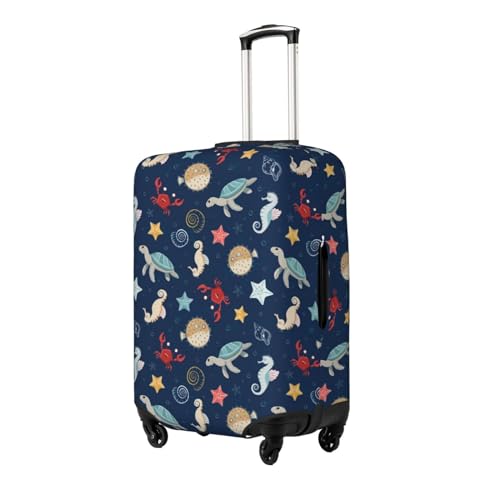 Sea Creatures Luggage Cover Protector Anti-Scratch Washable Fits 18-32 Inch Luggage-Medium2