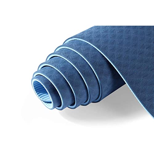 Conrover Exercise Mats, Yoga Mat Thick 1/4 Inch At Home Workout Equipmen, Yoga Mat For Women And Men, High Density Yoga Mat With Carrying Strap For Yoga Pilates And Fitness, Blue #TOP5
