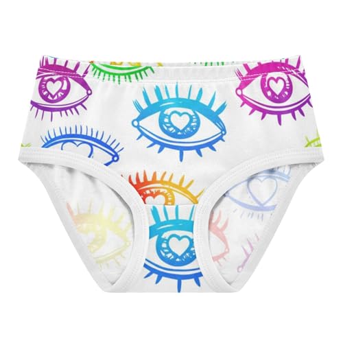 Aesthetic Toddlers Underwear Floral 2t Cotton Girl Panties Cute Colorful Eyes Rainbow White Kids Undies Briefs
