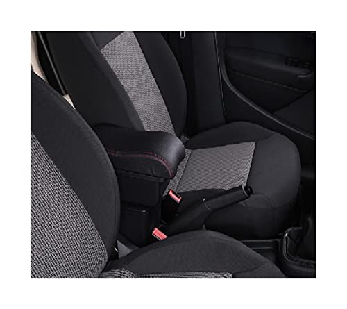 車用アームレストボックス内部改造USBカーアクセサリーアームレストボックスに適合する ノート用(A2,Black red)