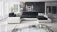Best For Home | Canapé d’Angle en U | Canapé d’ Angle Droit 209×361×85 cm | Canapé d’Angle en Cuir | canapé Co