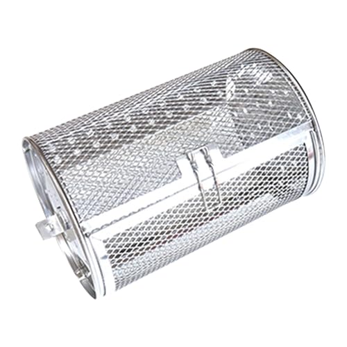Tambor para asar al horno - Cesta de parrilla rotativa, jaula de acero inoxidable | Utilizado ampliamente para barril redondo de 360 ° para nueces de cacahuete y granos de café, rotador de malla para