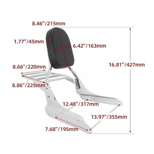 Dossier passager moto pour Shadow et VLX600 avec support - 6