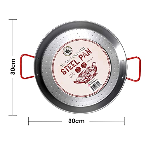 image for Gourmanity Made By Garcima, 12inch Carbon Steel Paella Pan, 30cm Polis