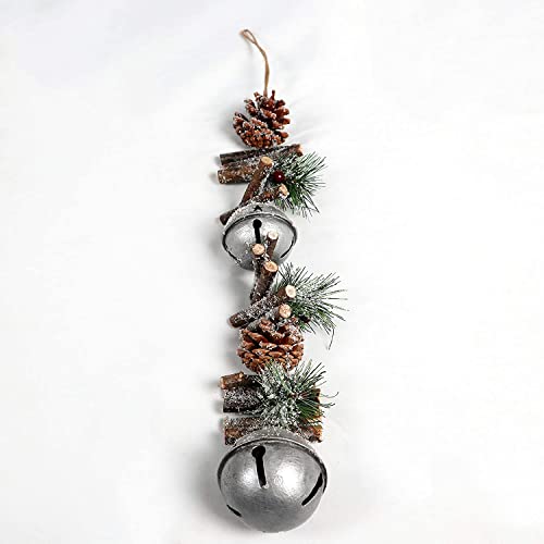 50cm Garland with Silver Jingle Bells Wooden Sticks - Image 4