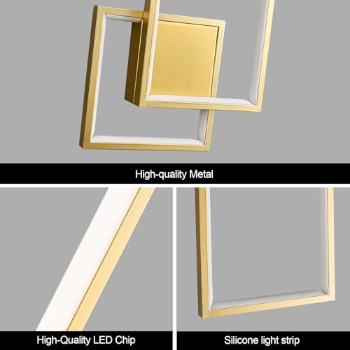 Image of Modern Gold Led Wall Sconce of Two 6000K Dimmable Wall lamp 36W Simple Aluminum Wall Fixture for Living Room Bedroom Hallway Stairs