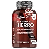 Hierro Suplemento 28mg - 400 Comprimidos | En Forma de Bisglicinato de Alta Absorción | Para la Formación de Glóbulos Rojos, Hemoglobina, Sistema Inmune y Función Cognitiva | Vegano y Sin Lactosa