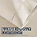 HC COLLECTION Bed Sheets Set Queen with 2 Pillowcases, Hotel Luxury Platinum 1800 Series Brushed Microfiber Deep Pocket Fitted Sheet, Fade Resistant Ultra Soft 4 Pcs Bedding for Hot Sleepers, Cream