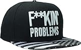 Letter Fuckin Problems Black Snapback Cap Hat for Men and Women Baseball Cap