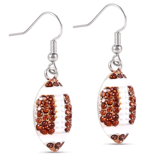 Boucles d'Oreilles rugby, Classiques Strass Boucles d'Oreilles de Football Élégantes Boucles d'Oreilles Pendantes de Sport Scintillantes Boucles d'Oreilles...