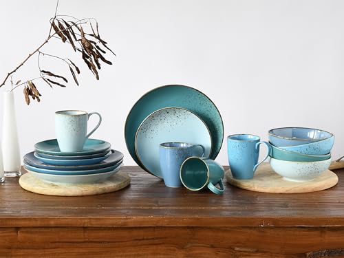 CreaTable, 20157, Serie Nature Collection, 16-teiliges Geschirrset, Kombiservice aus Steinzeug, spülmaschinen- und mikrowellengeeignet, Qualitätsproduktion