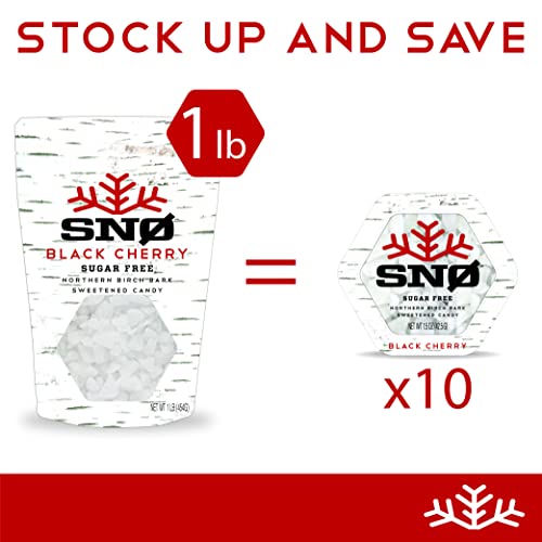 Black Cherry Keto Xylitol Candy Chips - Snø 1.5Oz Tin - Sugar-Free Candy With Only 2 Ingredients | Low Carbs, Diabetic-Friendly, Non-Gmo, Vegan, Gf & Kosher | Purest Candy In The World #TOP5