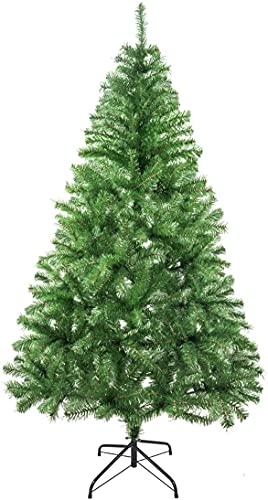 Solagua Árbol de Navidad Artificial Abeto de Hoja Espumillón 150-240cm Arboles C Soporte Metálico (Verde Brillo, 150cm 290Tips)