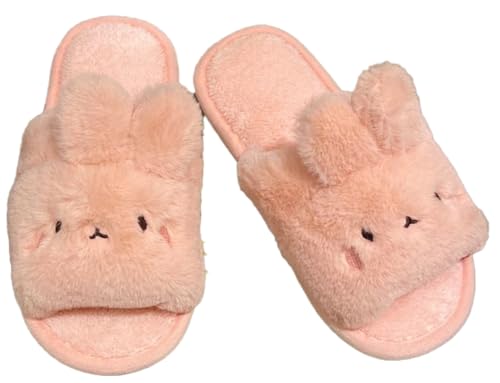 Women's Warm Plush Bunny Animals Slippers Adult Cotton Indoor non-slip Home Thick Bottom Slippers for Winter