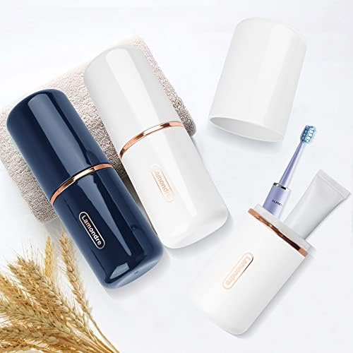 Lamondre Toothbrush Case Travel Toothbrush Holder Case Toothbrush Holder Portable Toothbrush and Toothpaste Holder, Toothbrush Storage Box Very Suitble for Family, Travel, Camping (Blue)