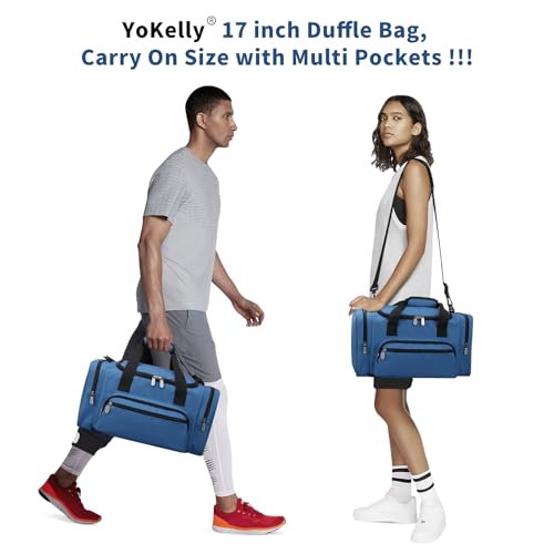 Image of Small Gym Duffle Bag, 17 inch, Royal Blue | Carry On Weekender Bag, For Travel Sport, 17x10x9 in