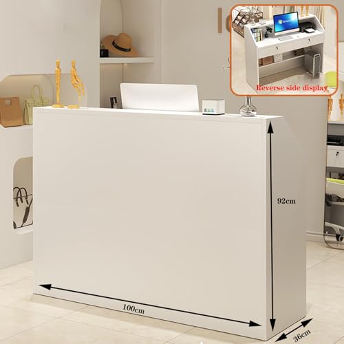Mostrador frontal de madera resistente de 100 cm con estantes de diseño 3
