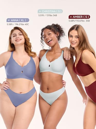 Image of LUCKMEEY Bras for Women No Underwire Wave Push Up Wireless Bra Seamless Bras Full Coverage Bralettes Lift Everyday Bras