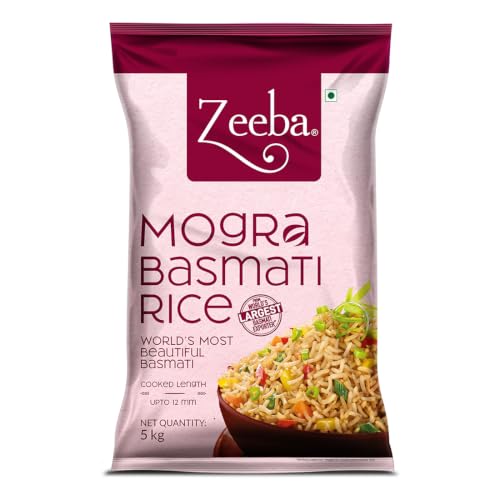 Image of Zeeba Mogra Basmati Rice 5 Kg, Broken /Tuta Basmati Rice for all Dishes (Cooked length upto 12mm*)