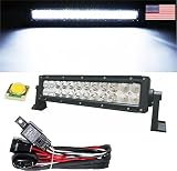 13.5" LED Light Bar Arsenal Offroad LED Light Bar 12" of LED's Flood/Spot Combo Beam-3w LED's 72w 4,