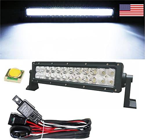 13.5" Led Light Bar Arsenal Offroad Led Light Bar 12" Of Led's Flood/Spot Combo Beam-3W Led's 72W 4,500 Lumen, Off Road, Pol.aris Rzr, Utv, Trucks, Raptor, Bumper Rock, Free Wire Harness #TOP5