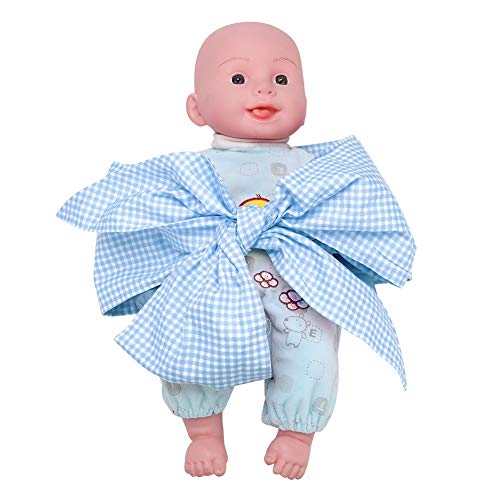 Image of Zerodis Baby Swaddle Wrap Sash, Cotton Maternity Bowknot Newborn Infant Blanket for Photo Stretch Wrap Swaddle Blanket Receiving Blanket (Light Blue Plaid)