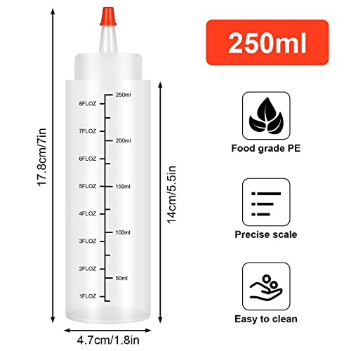 Squeeze Bottles 80z, Reusable Condiment Bottles for Sauces Liquids Free Leak Proof Design - Image 2