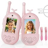 Vídeo Walkie Talkies para Niños, Juguetes Cumpleaños para Niños y Niñas de 3 a 12 Años(Set de 2)