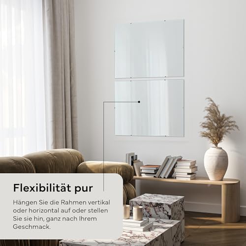 PANORAHMA BILDERRAHMEN Rahmenloser Bilderrahmen 40x40 cm/Glasbilderrahmen zum Aufhängen an der Wand/Bilder Rahmen – Ansicht 5