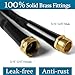 Gnimihz Garden Hose 50ft, Made of TPE(Not PVC), Ultra-Light & Flexible Water Hose with Solid Brass Fittings, Non-Shrinking, Easy to Storage, Drinking Water Safe Material, All-weather, Black, Newbox