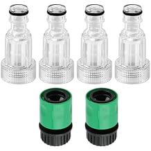 4pcs 3/4 Inch Quick Connect Pressure Washer to Garden Hose Adapter, Washer Filter for Hose, Pressure Washer Accessories and Parts Compatible with PW909103KGreen