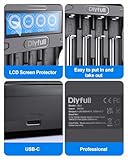 18650 Battery Charger Dlyfull Rechargeable Battery Charger for 3.7V Li-ion LCD Display with Type-C 5V/2A Fast Charging 26650 10440 16340(RCR123) 17335 17500 21700 22650 10340 Lithium Batteries - Image 6