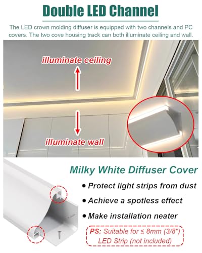Decoración moderna del hogar con perfil de aluminio LED para iluminación de pared 3
