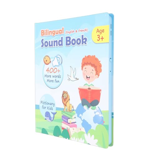 Cocoarm Livre d'apprentissage Parlant Français Anglais, Livre Sonore Bilingue Français Anglais, Jouet éducatif...