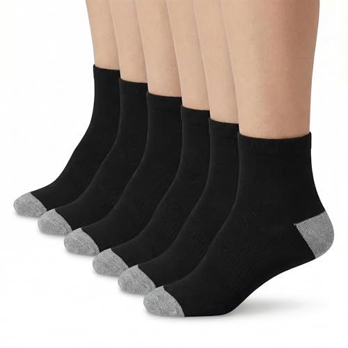 Leather VILLAGE DHAMPOOH - Calcetines antideslizantes para correr hasta el tobillo para hombres y mujeres, comodidad elegante, diseño antideslizante, color negro, talla grande, perfectos para el uso