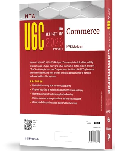 Image of Pearson NTA UGC NET Commerce Paper 2 2026 6th Edition | For NET /SET /JRF | Solved 2025-26 Papers, Business, Accounting, Finance, Marketing & PYQs (UGC preparation series 2026)