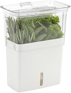 Cole & Mason H105159 Tealby Fresh Cut Herb Keeper | Herb Pot/Herb Storage/Herb Saver/Herb Box | Acrylic | | Includes Removable Dividers | 2 Year Guarantee,White/Clear (H) 230mm x (W) 185mm x (D) 120mm