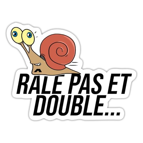 Spreadshirt Rale Pas Et Double Véhicule Humour Voiture Drôle Autocollant Sticker, 10 x 10 cm, blanc mat