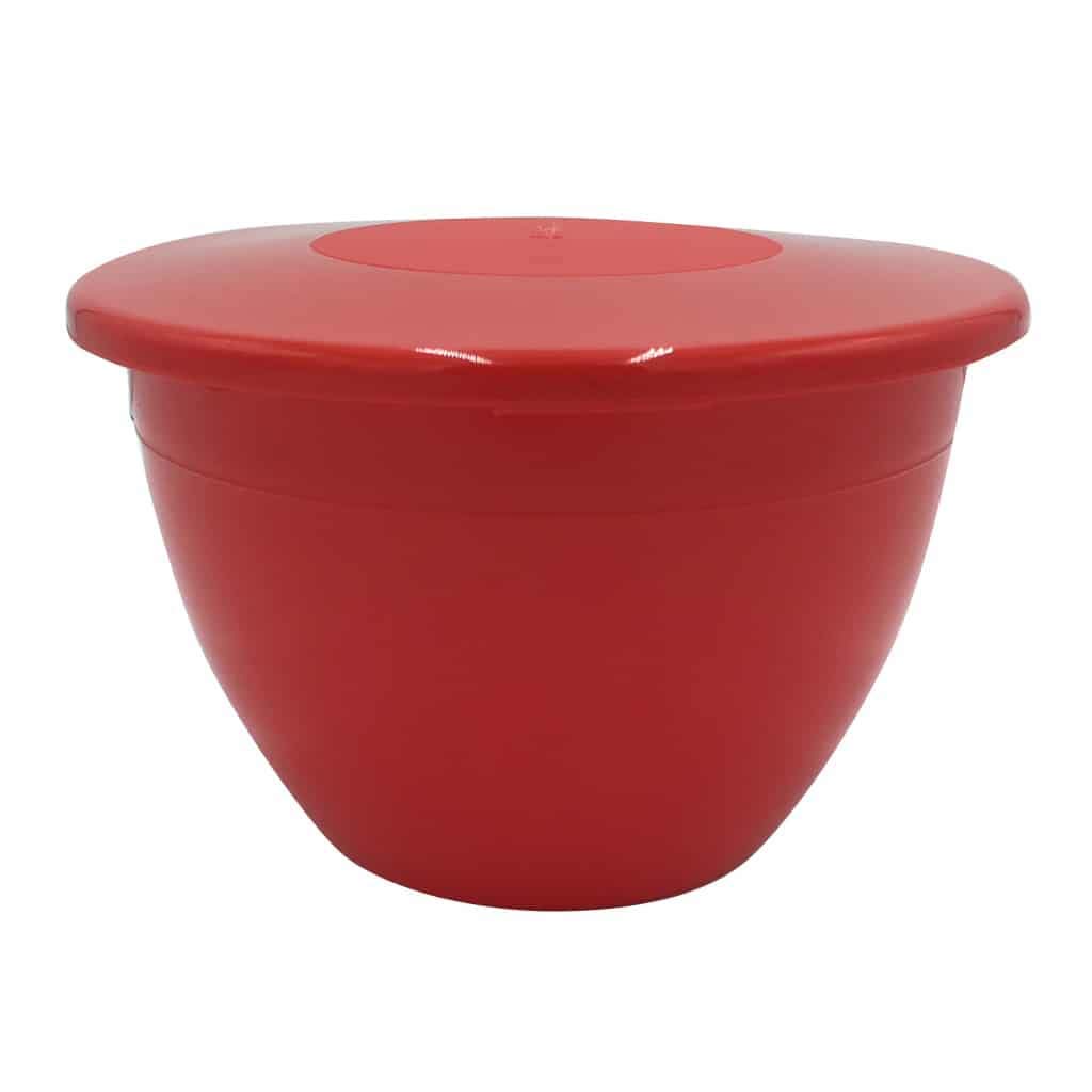 Bakey Wakey Red Plastic Pudding Basin and Lid 2 Lb x6